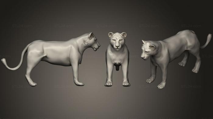 Figurines lions tigers sphinxes (Lioness, STKL_0316) 3D models for cnc